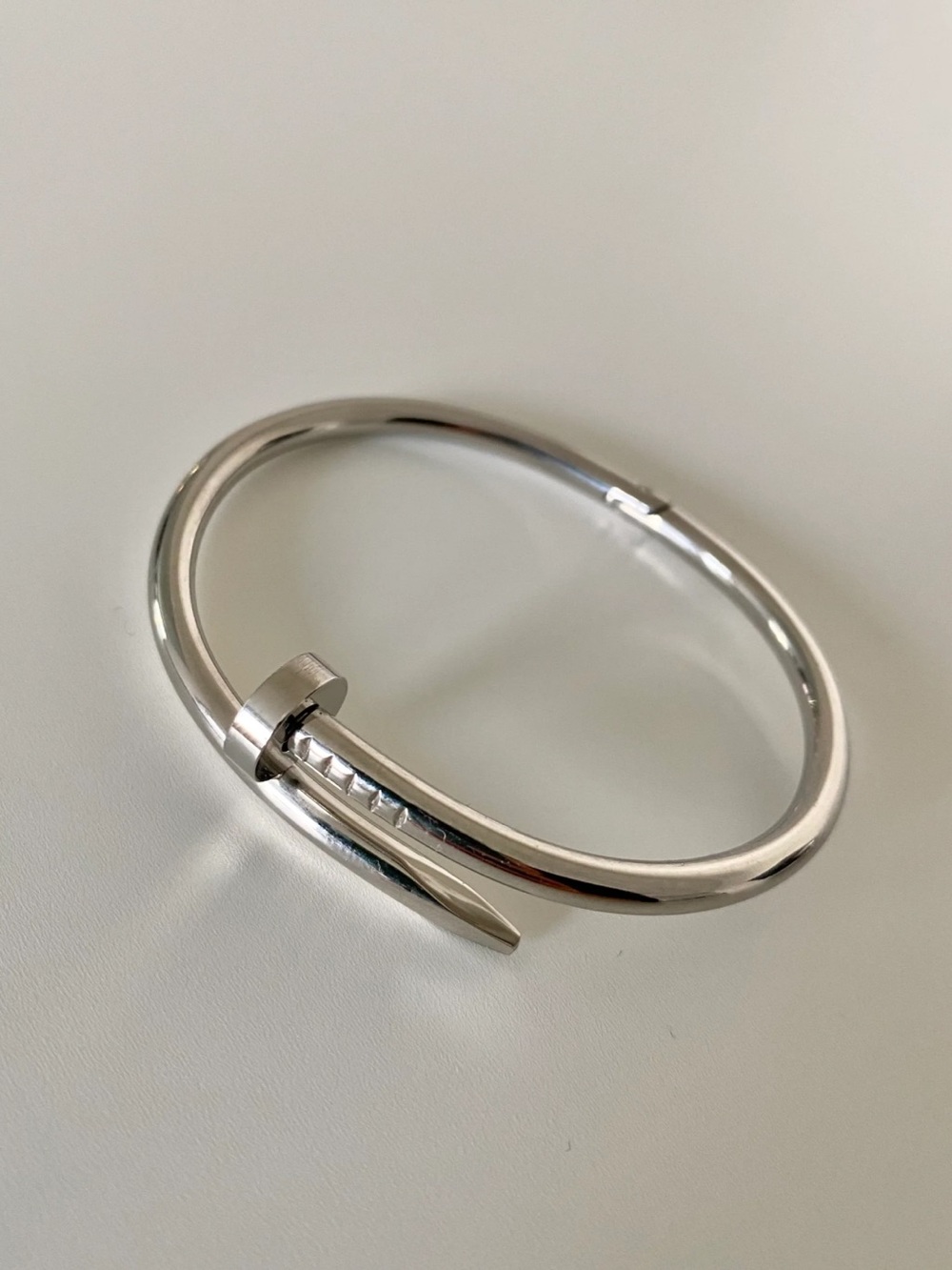 Generic Nail Cuff Bangle Bracelet in Silver